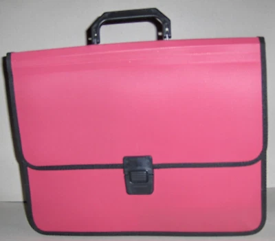 Tasche, wie eine Aktentasche, mit 3 Fächer, pink,  37 cm x  29 cm, unbenutzt - Bild 1 von 3