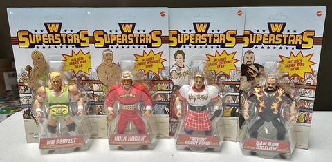WWE Mattel Superstars, Series 6, Roddy Piper, Hulk Hogan, Mr Perfect, Bam Bam Cover