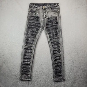 Pantalones de mezclilla Waimea para hombre 34X29 negros ajustados pedrería desgastados ropa de calle - Imagen 1 de 11