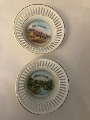 2 cuencos de cinta reticulados Baviera Schuman Presente Ayr Brigadoon & Burns casa de campo Foto 1 de 4