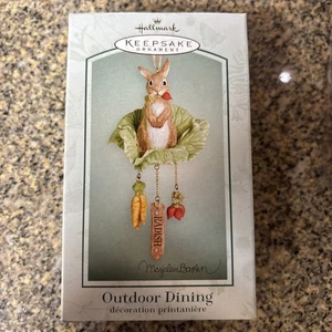 2003 Hallmark Keepsake Ornament Outdoor Dining Nature's Sketchbook Bunny Carrot - Picture 1 of 4