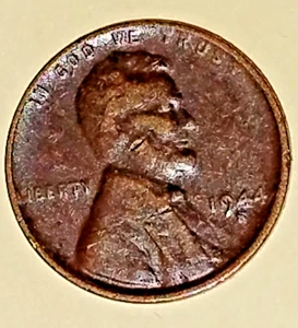 1944-S Lincoln Wheat Cent, zirkuliert, Stanzmarke auf Wange, Schriftzug auf Rand. - Bild 1 von 2