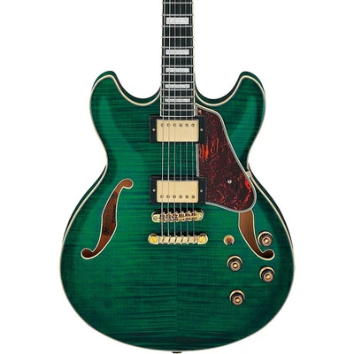 Ibanez AS93FM Artcore Expressionist Series Electric Guitar Transparent Moss Grn - Image 1 of 4