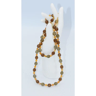 Joan Rivers 36" Long Topaz Aurora Borealis Czech Glass Beaded Statement Necklace - Image 1 of 4