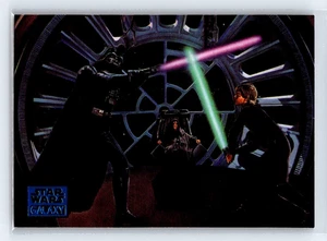 DARTH VADER LUKE SKYWALKER 2018 Star Wars Galaxy The Final Duel Blue #74 C1 - Picture 1 of 2