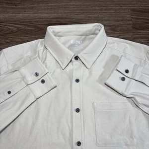 Rhone WFH Button Up Shirt Sand Tan Men’s Size Medium Moisture Wicking NWT - Picture 1 of 8