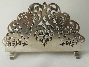Seltener alter Silber Serviettenhalter Polen Punzen Cut Out Design - Bild 1 von 7