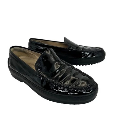 Mocasines Tod's de charol negros sin cordones suela Vibram mocasín de conducción para mujer 7 Foto 1 de 4