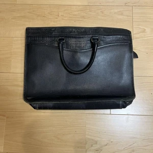 Burberry Leather Handbag Black 12x16.5in Check Interior Used - Picture 1 of 3