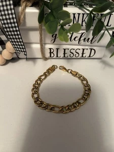 Stainless Steel Gold Color Bracelet 8” Very Nice - Picture 1 of 4