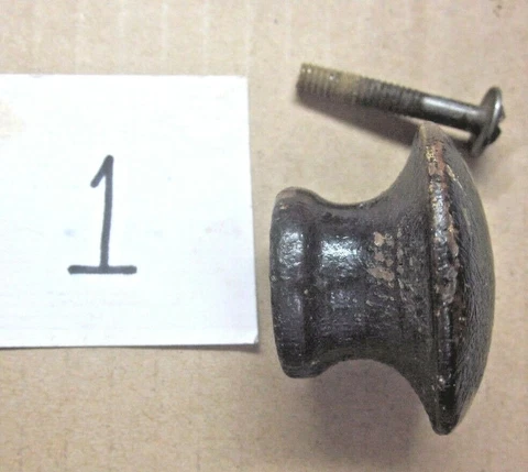 1850-1900s Pull Knob Brown Wood Cabinet Door Dresser Drawer Antique 1-9/16"Round Cover