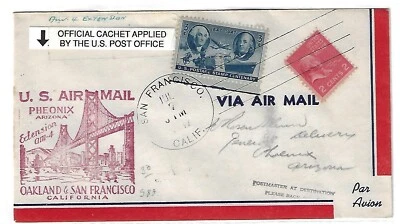 Usa: 1947; Good Cover bridge oakland-San Francisco in red, EBN100 - Image 1 of 2