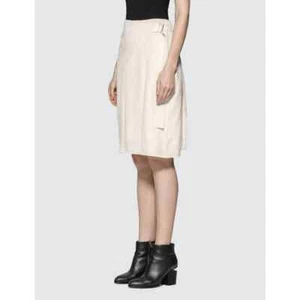 Helmut Lang Compact Wool Faux Wrap Midi Skirt  - Picture 1 of 7