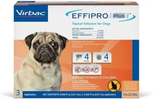 Virbac Effipro Plus for Dogs 5 to 22.9 lbs 3 doses - Picture 1 of 1