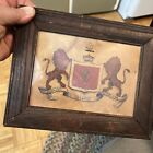18th Century British Family Crest Watercolor Of Naval Family 1760-1780 Nice Colo