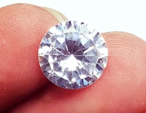 Cambodian White Zircon Round Shape 4.40 Ct Loose Gemstone With Free Gift - Picture 1 of 7