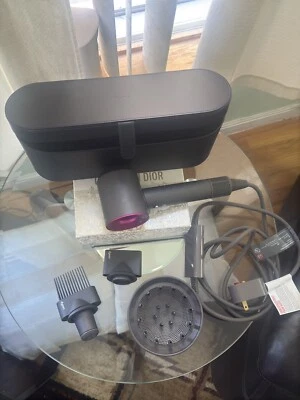 Dyson Supersonic Hair Dryer  HD07 Iron/Iron/Fuchsia with 3 attachments - Image 1 of 4