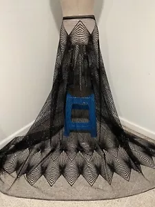 SCHWARZ funkelnder glitzer Stoff 50"" Breite VERKAUFT VOM HOFT - Bild 1 von 5
