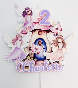 Personalised 3d Fairy Birthday Cake Topper | Cardstock Cake Decoration - Picture 1 of 4