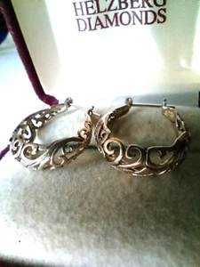 DESIGNER STERLINGSILBER ""FILIGRANE REIFEN"" Vintage OHRRINGE - Bild 1 von 4