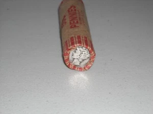 Rollo de centavo de trigo engarzado años 1940 y 1950 cubierto con moneda de diez centavos de mercurio plateado - Imagen 1 de 4