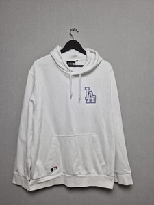Los Angeles Dodgers Hoodie Mens Size XL White New Era Embroidered Jersey - Picture 1 of 9
