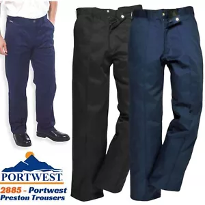 Portwest 2885 Preston Mens Work Trousers Side Pockets Safety Pants 31"-33" Leg - Picture 1 of 12