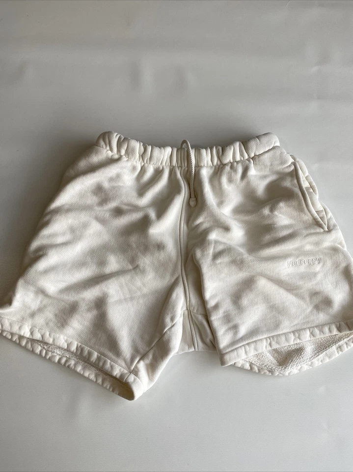 Pantalones Cortos Mad Happy Para Hombre Blanco Off Bolsillos Cintura Elástica Talla M Foto 1 de 4