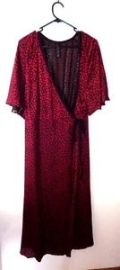"Taking Shape " Long Red & Black Mesh Tie-Up Jacket. Size 14 - Picture 1 of 2