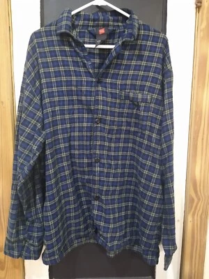 Camisa de franela a rayas azul hanes para hombre talla xl grande Foto 1 de 3