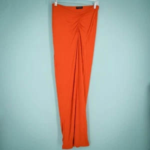 Naked Wardrobe Size Small S Orange Red Strapless Ruched Bodycon Knit Maxi Dress - Picture 1 of 7