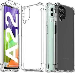 Coque Silicone Transparente Quatre Coins Renforces + 2 Verres Trempes Pour Sams - Photo 1 sur 3