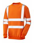 Leo Winkleigh High-Visibility Orange Iso 20471 Class 3 Crew Neck Work Sweatshirt