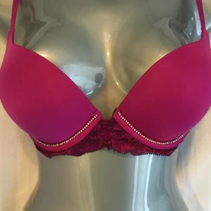 Bra La Senza Hello Sugar Purple Size 32 C Padded Push Up Lace Rhinestone Wire - Picture 1 of 12