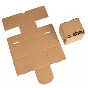 25 New Ebay Boxes 4" x 4" x 4" – Flat Folding Black Logo - Picture 1 of 4