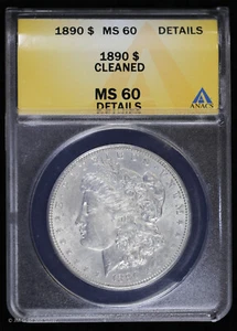 1890-P $1 Morgan Silver Dollar ANACS MS 60 Details | Uncirculated UNC - Picture 1 of 4