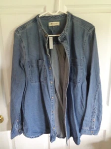 NWT Madewell - Woman's Denim - Banded Collar Button Shirt / Jacket - Size XXL - Picture 1 of 3