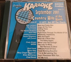 Chartbuster Karaoke Country Sept 2001 CB60223 CDG Coty Jackson Mcgraw Clark - Picture 1 of 2