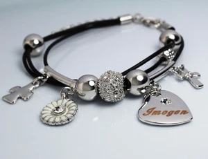 Brazalete de Oro Blanco Nombre IMOGEN Cumpleaños Navidad Pascua Regalos para Ella - Imagen 1 de 7