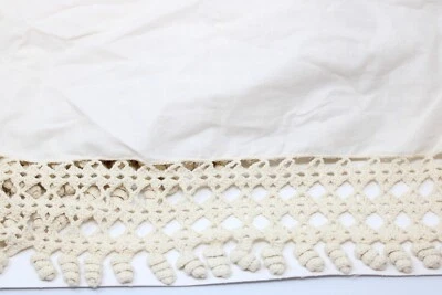 Falda Cama King Crudo Vintage Polvo Volantes Shabby Cottage Chic 14" Caída Crochet Foto 1 de 4