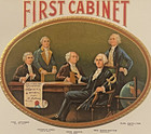 Antique 1900s First Cabinet Cigar Label Gold Embossed Founding Fathers NOS 🏛️