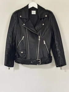Anine Bing Black Leather Moto Jacket Size XS - Excellent Condition  - Picture 1 of 18