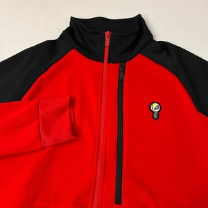 Nike Men's Large Red Black Basketball Jacket Full Zip Peace Love DZ3074-657 NWT - Picture 1 of 9