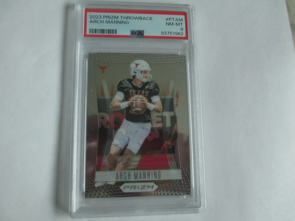 2023 PANINI PRIZM THROWBACK  ARCH MANNING ROOKIE CARD PSA 8 NM/ MINT - Image 1 of 1