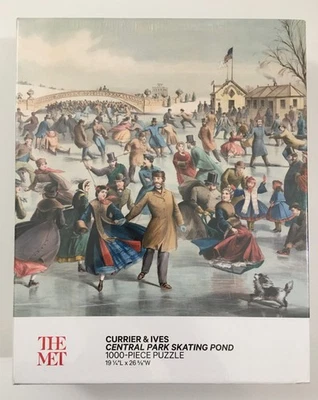 The Met: Currier & Ives, Central Park Skating Pond 1000 Pc Puzzle New Sealed Box - Image 1 of 4
