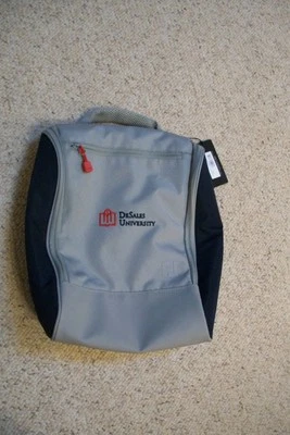 New Men's Gray & Navy Footjoy Deluxe Golf Shoe Bag - logo DeSales University - Image 1 of 4