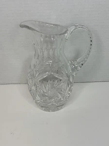 Geschliffener Bleikristall Krug Wasser Wein Krug handgeschliffen Starburst Pinwheel schweres Glas - Bild 1 von 8