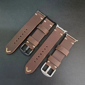 Retro Genuine Pull Up Leather Band For Samsung Galaxy Watch 8 46mm 40/44mm Strap - Picture 1 of 19