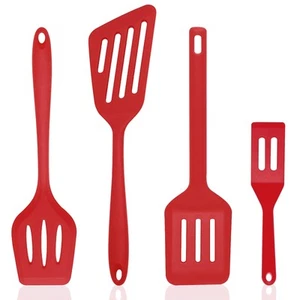 Silicone Spatula Set Of 4 Silicone Spatula Turner For Kitchen Use Silicone Slott - Picture 1 of 7