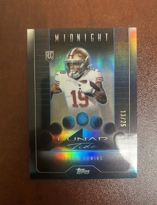 2024 Topps Midnight Football Jacob Cowing Lunar Tide Rookie RC Moonrise /25 - Image 1 of 2